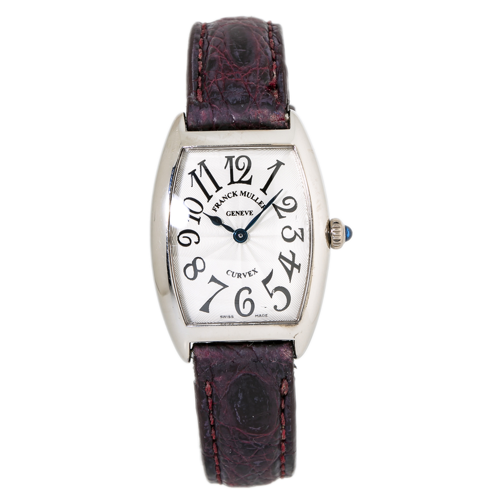 Franck Muller Curve 1752 Lady 18K White Gold Quartz Watch Silver