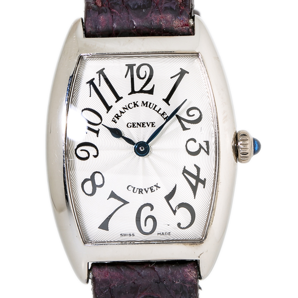 Franck Muller Curve 1752 Lady 18K White Gold Quartz Watch Silver