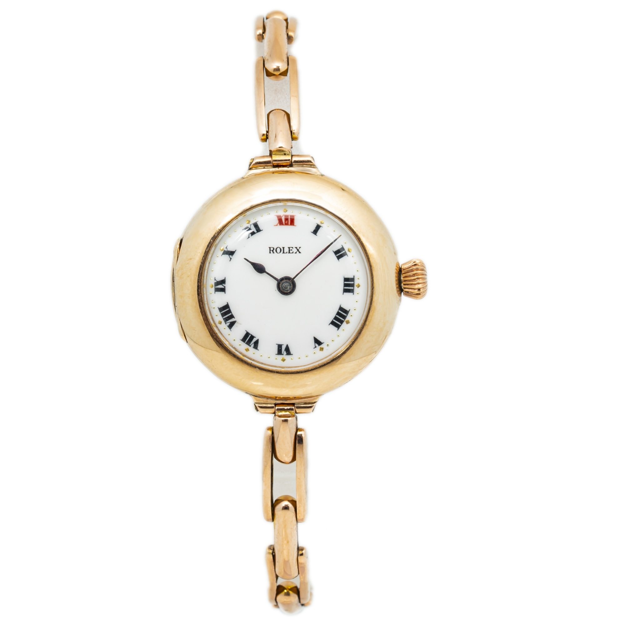 Rolex Officer WW1 1920's Rare Vintage Ladies 9k Rose Gold Movement