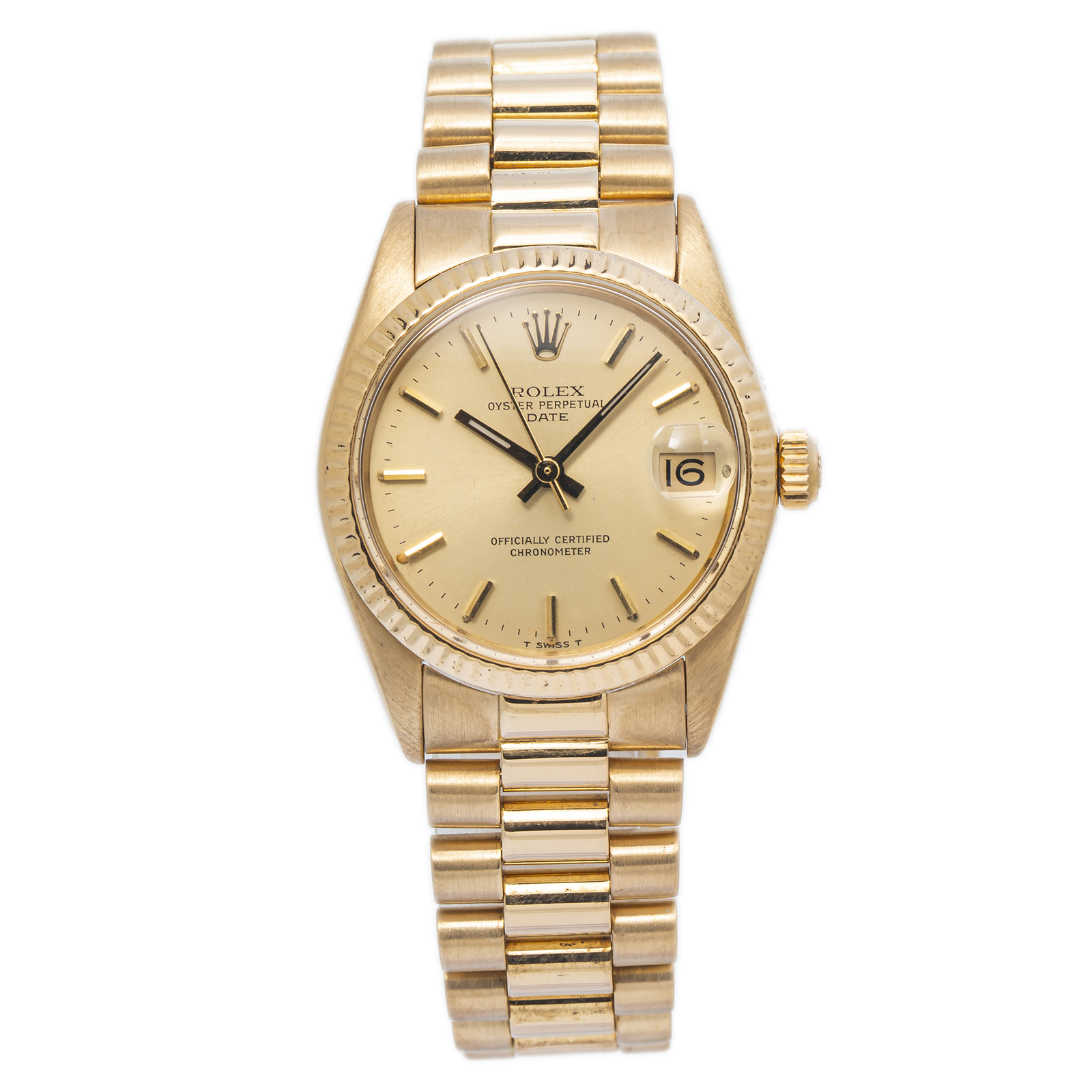 Rolex Datejust 6827 18k Yellow Gold President Champagne Dial Auto