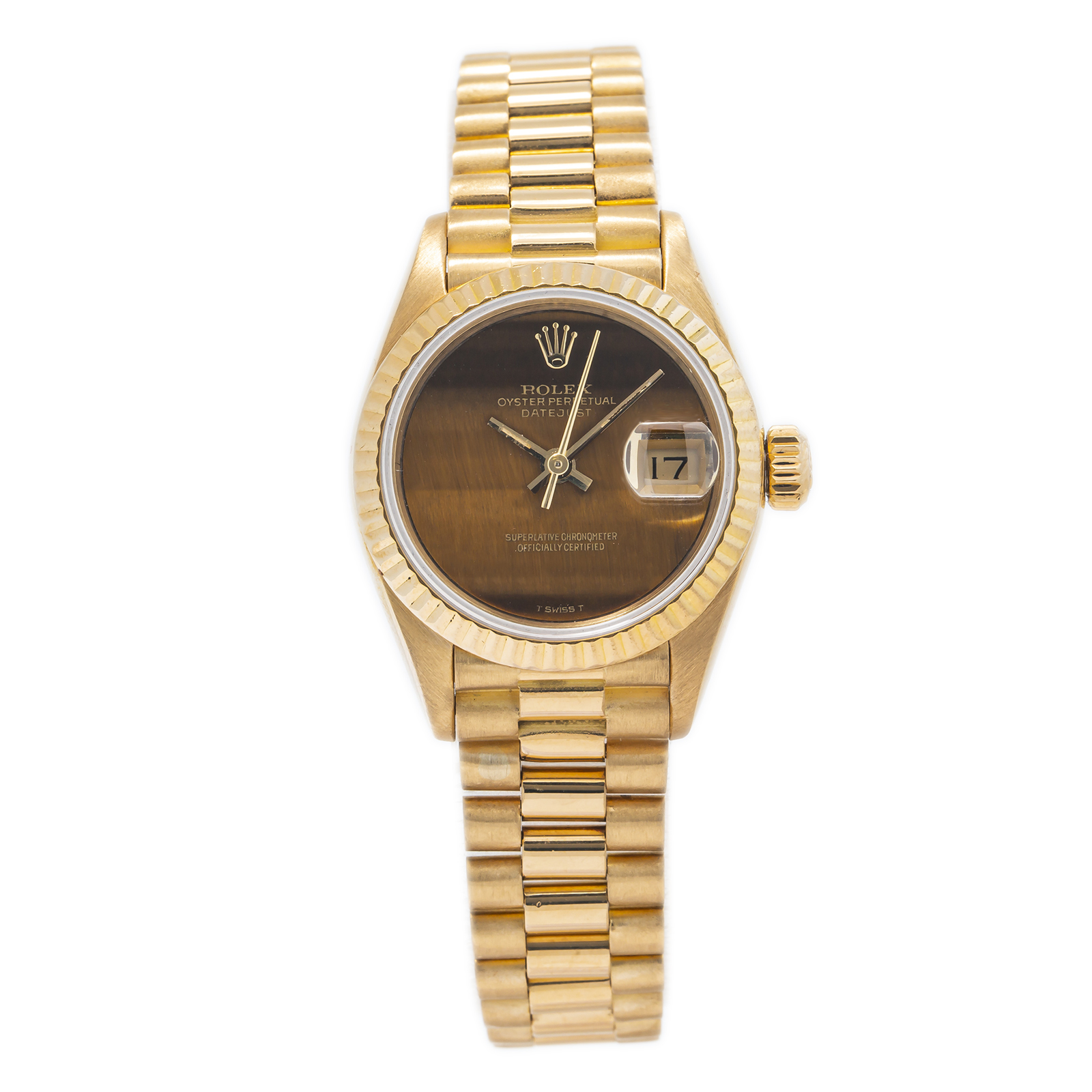 n*m様 supermarket relaxfit katanigel ジャケッ Rolex Datejust 69178 18k Yellow Gold President Tiger Eye Dial