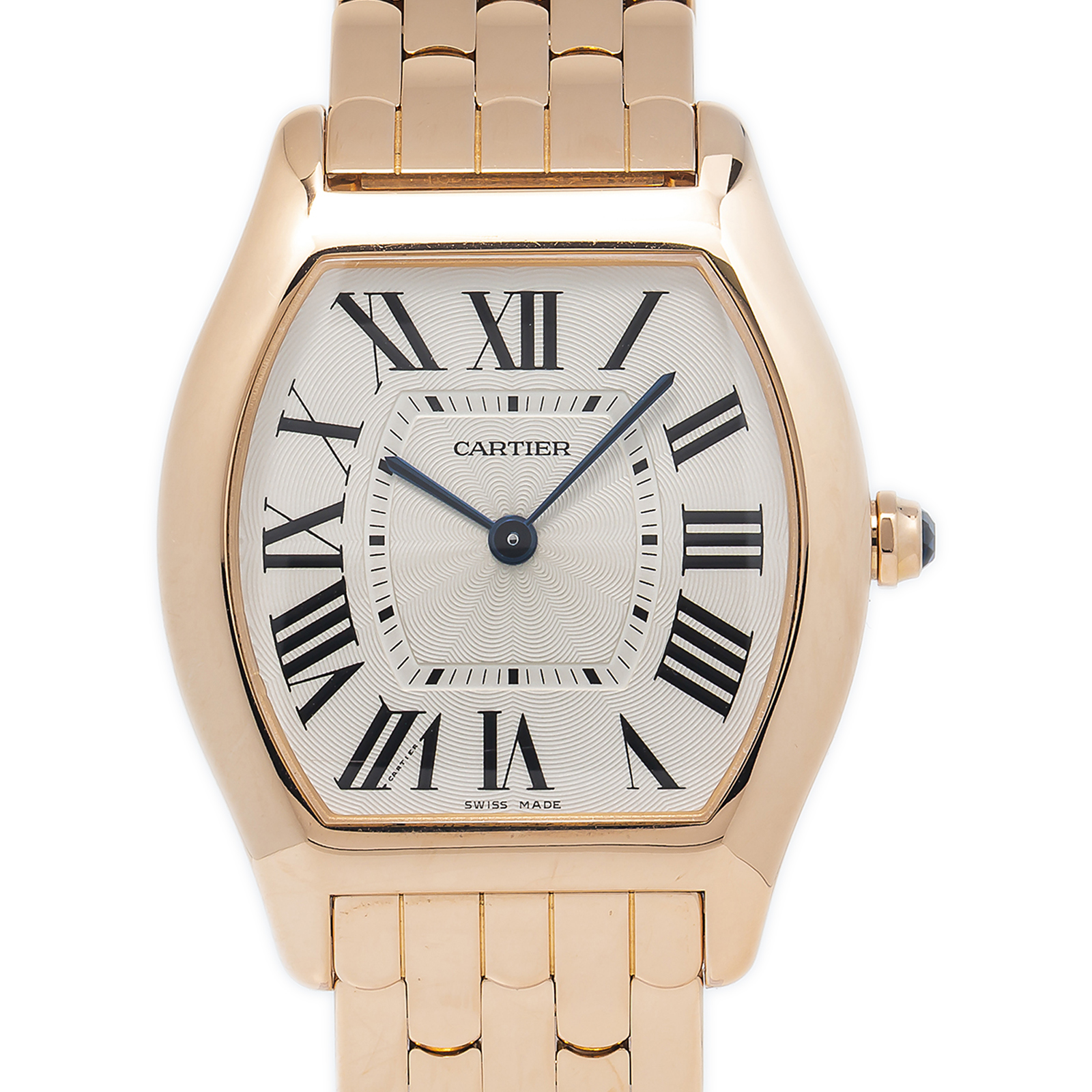 Cartier Tortue 3700 W1556366 18k Rose Gold Manual Silver Dial
