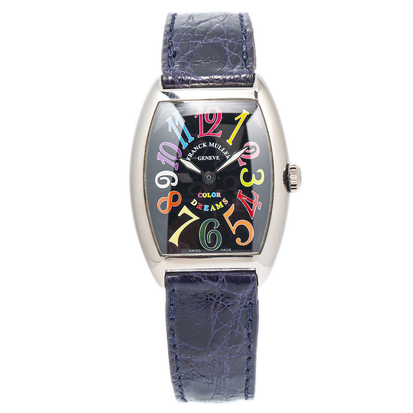 Franck Muller Color Dreams 7502QZ 18k White Gold Black Dial Ladies