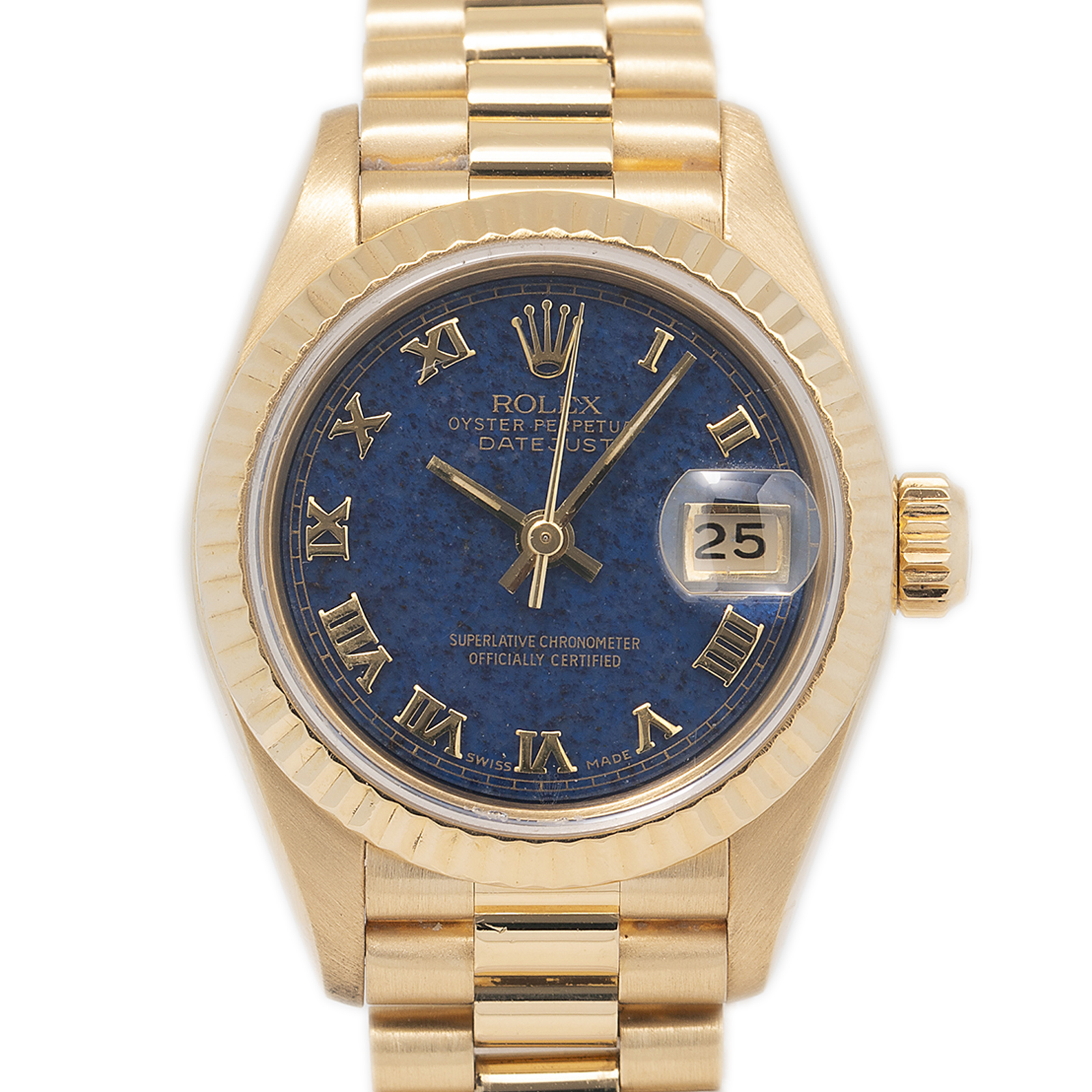 フェイスクリーム as Rolex Datejust 69178 18K YG President Azurite Stone Blue Dial