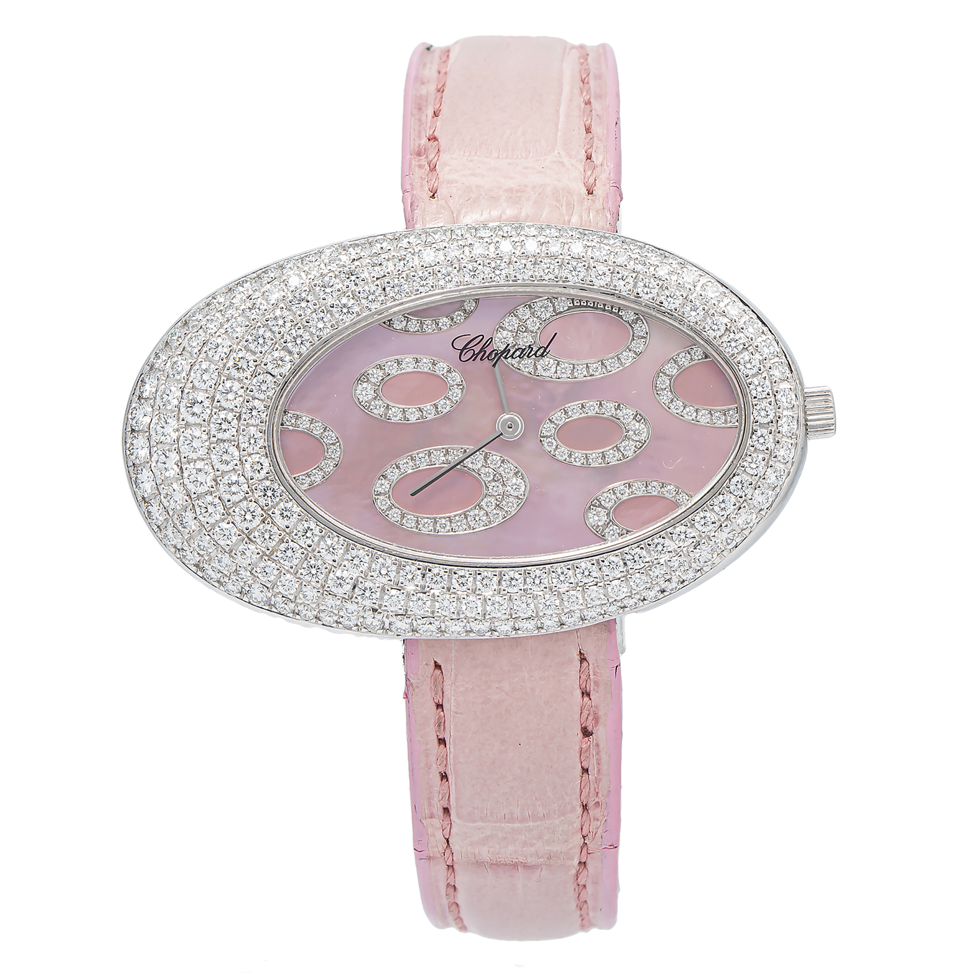 【中古品】Chopard スクエアフェイス 時計 ピンク Chopard Classique 139109-1003 Factory Diamond Bezel Pink Dial Lady