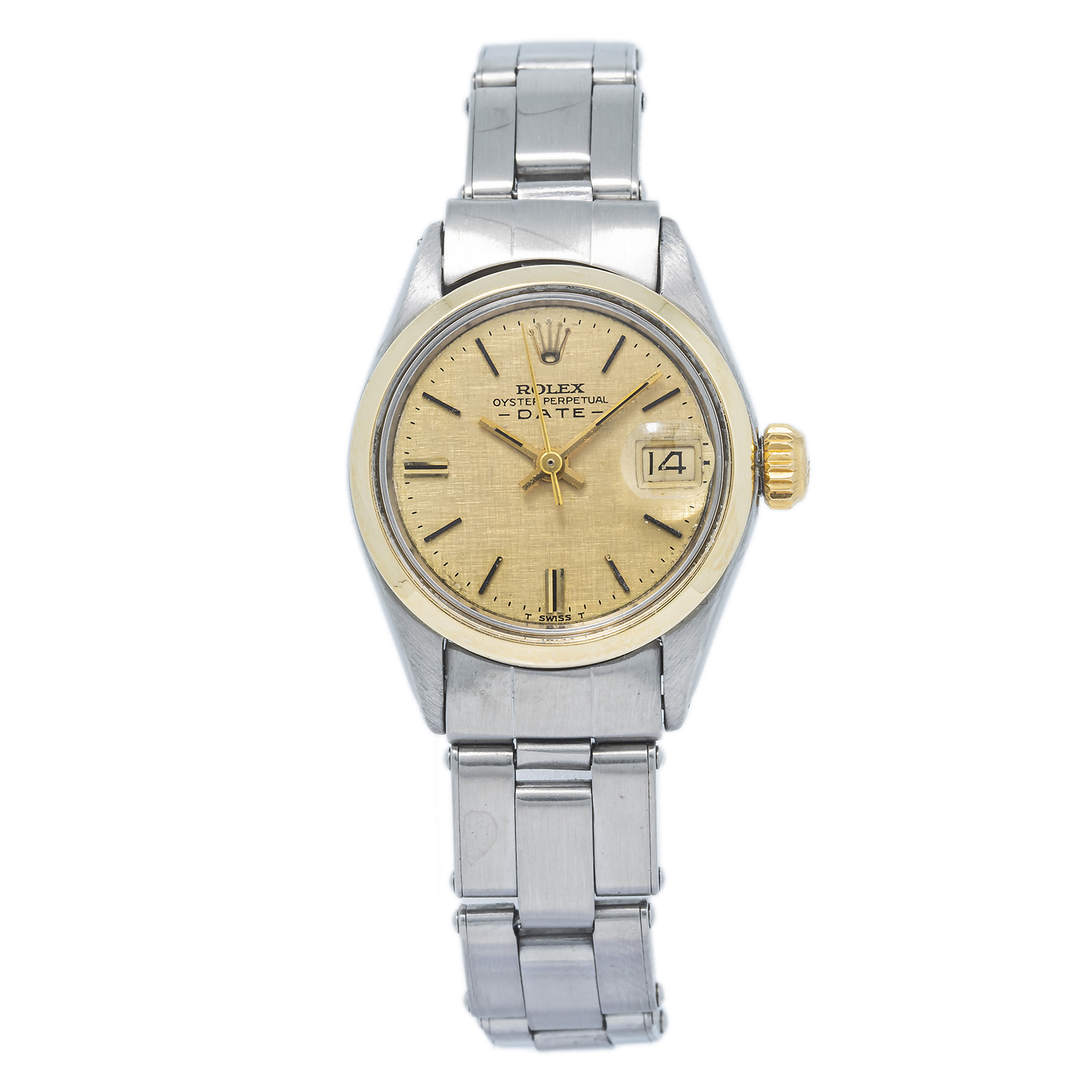 Rolex Oyster Perpetual Date 6516 Two-Tone Auto Champagne Lady 