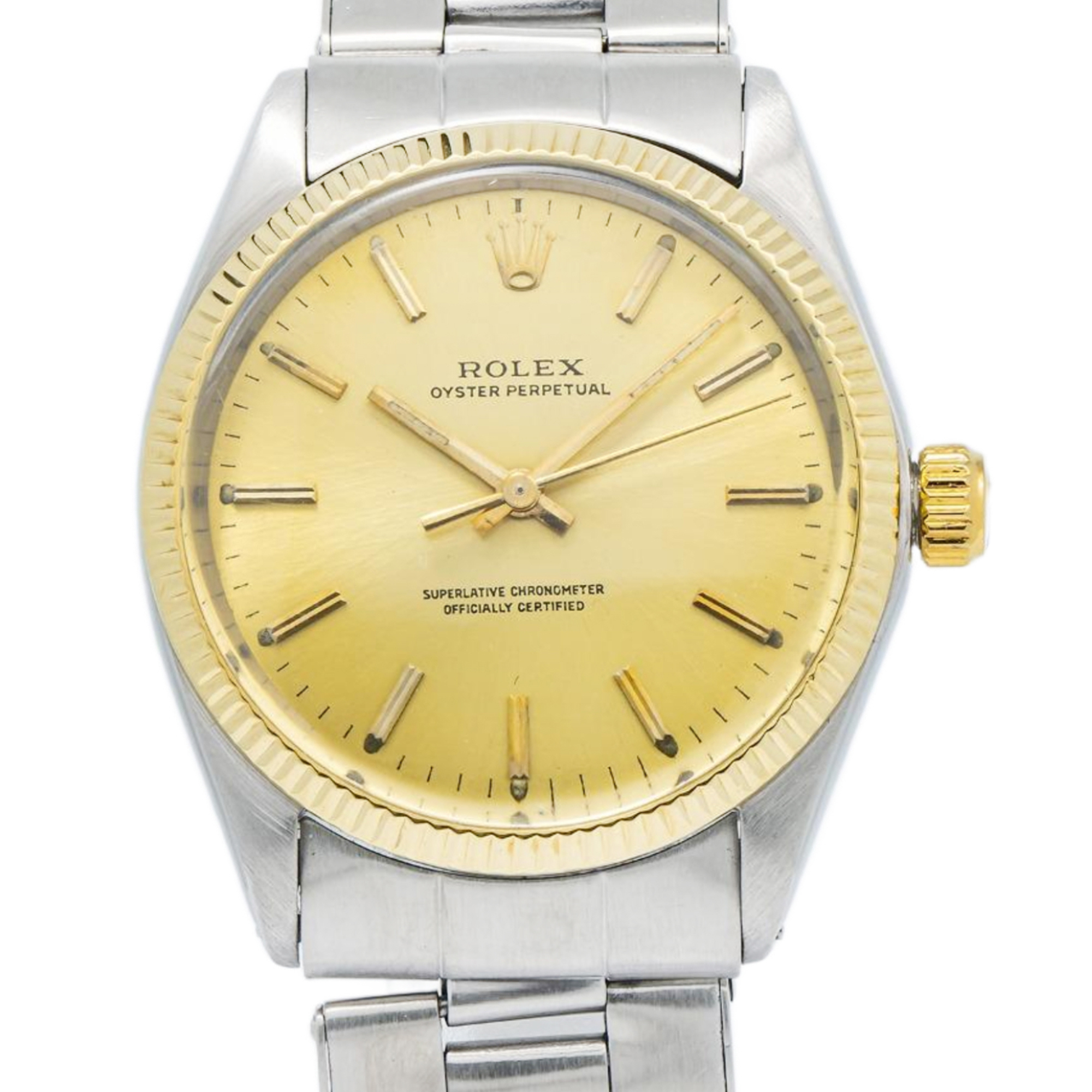 Rolex Oyster Perpetual 1007 Two Tone Champagne Dial Automatic
