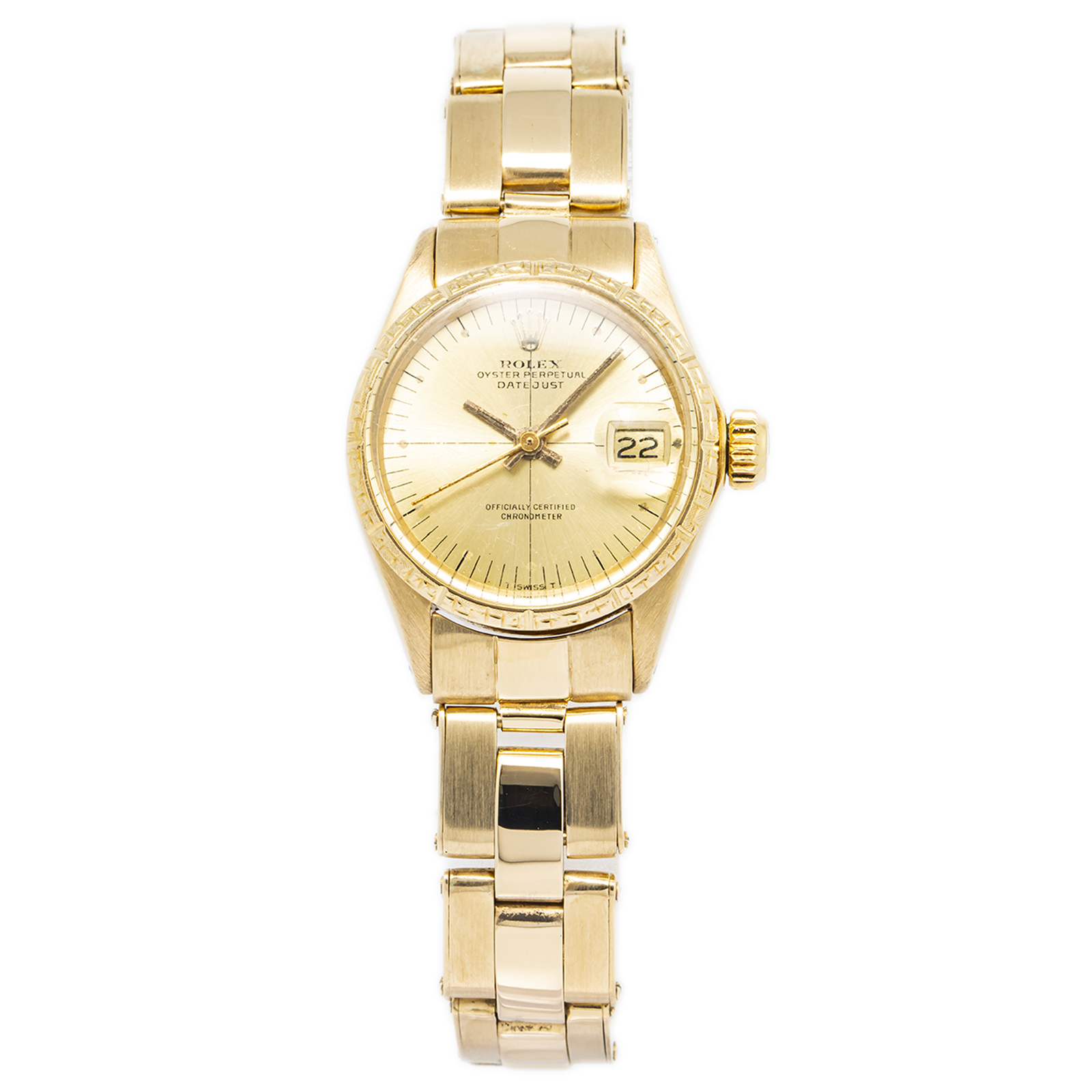 Rolex Datejust 6531 18K Yellow Gold Oyster Zephyr Dial Auto Ladies