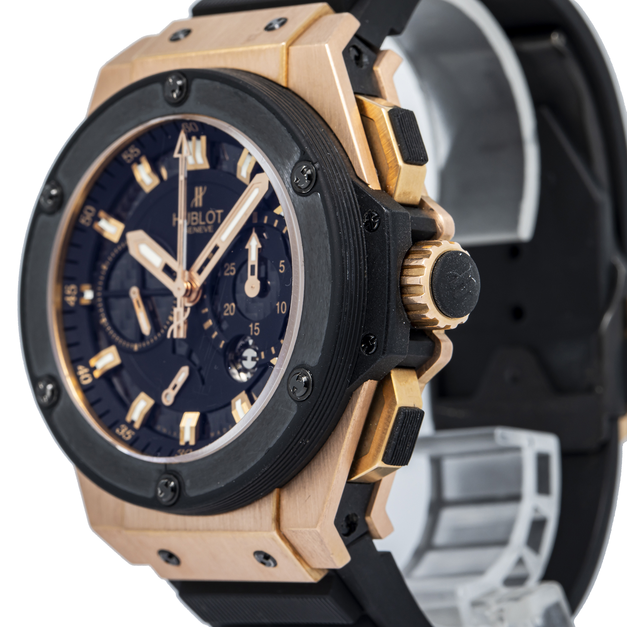 Hublot King Power ブラック ゴールド Hublot King Power 48mm Openwork Dial Watch Ref# 701.CO.0180.RX