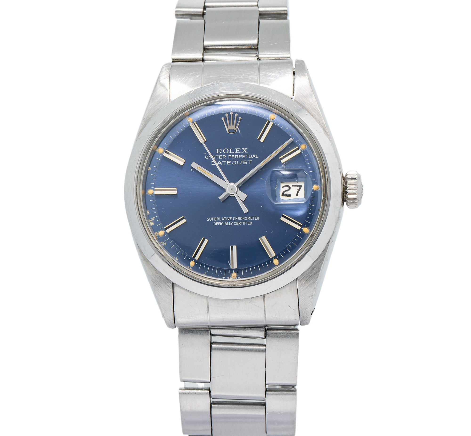 Rolex Datejust 1600 Stainless Oyster RARE Blue Dial Automatic