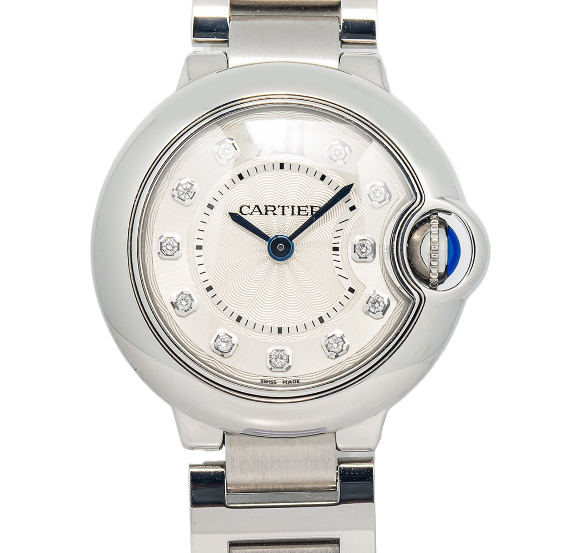 カルティエ CARTIER WE902073 Cartier Ballon Bleu 3009 WE902073 Box/ Card Diamond Silver Dial