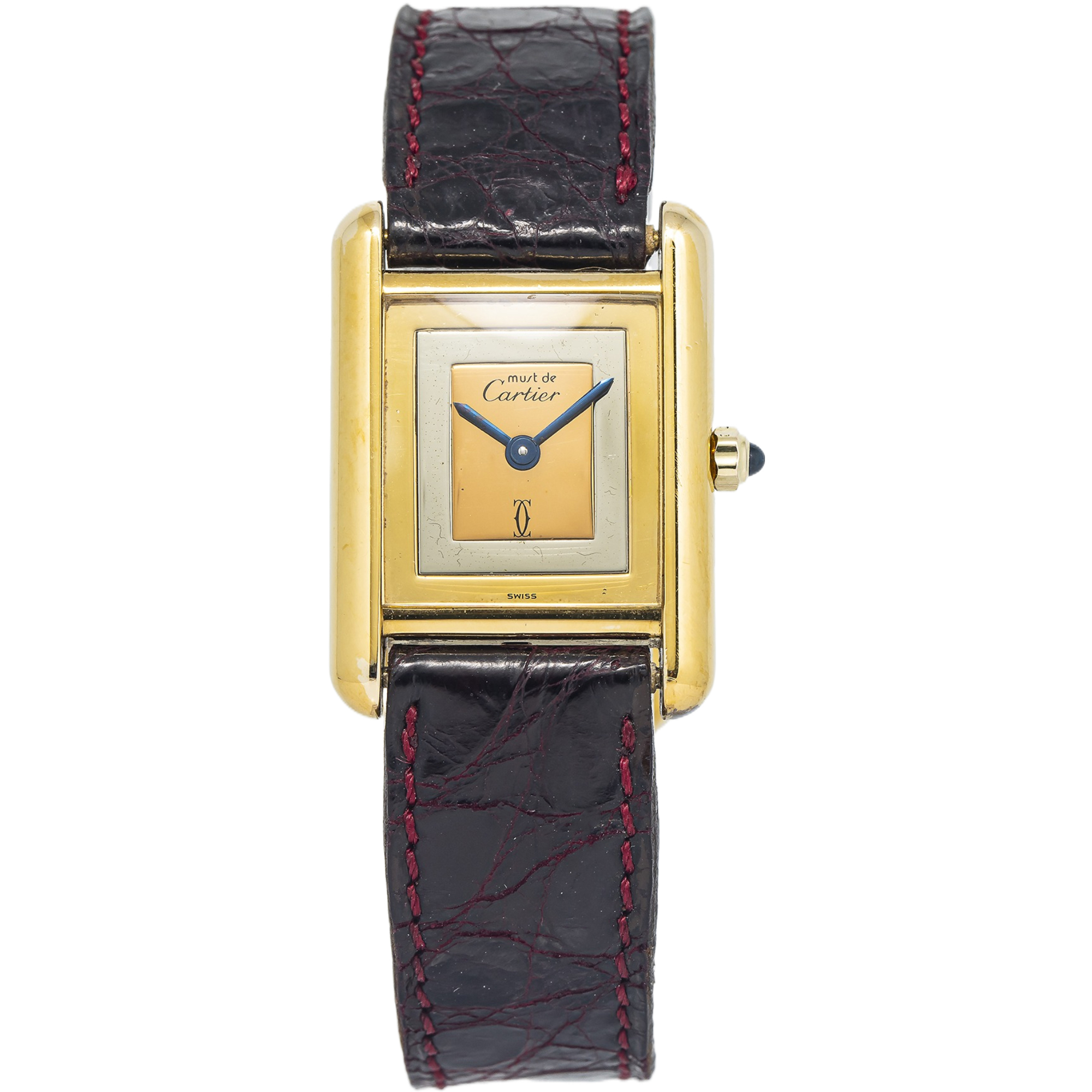 Cartier Must De Tank 366001 Tri Color Vermeil Quartz Ladies Watch