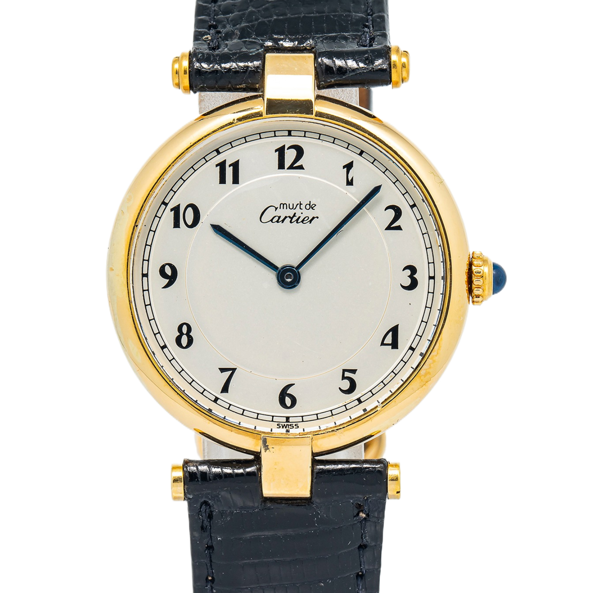 Cartier Vermeil Must Vendome 590003 Silver Dial Quartz Ladies