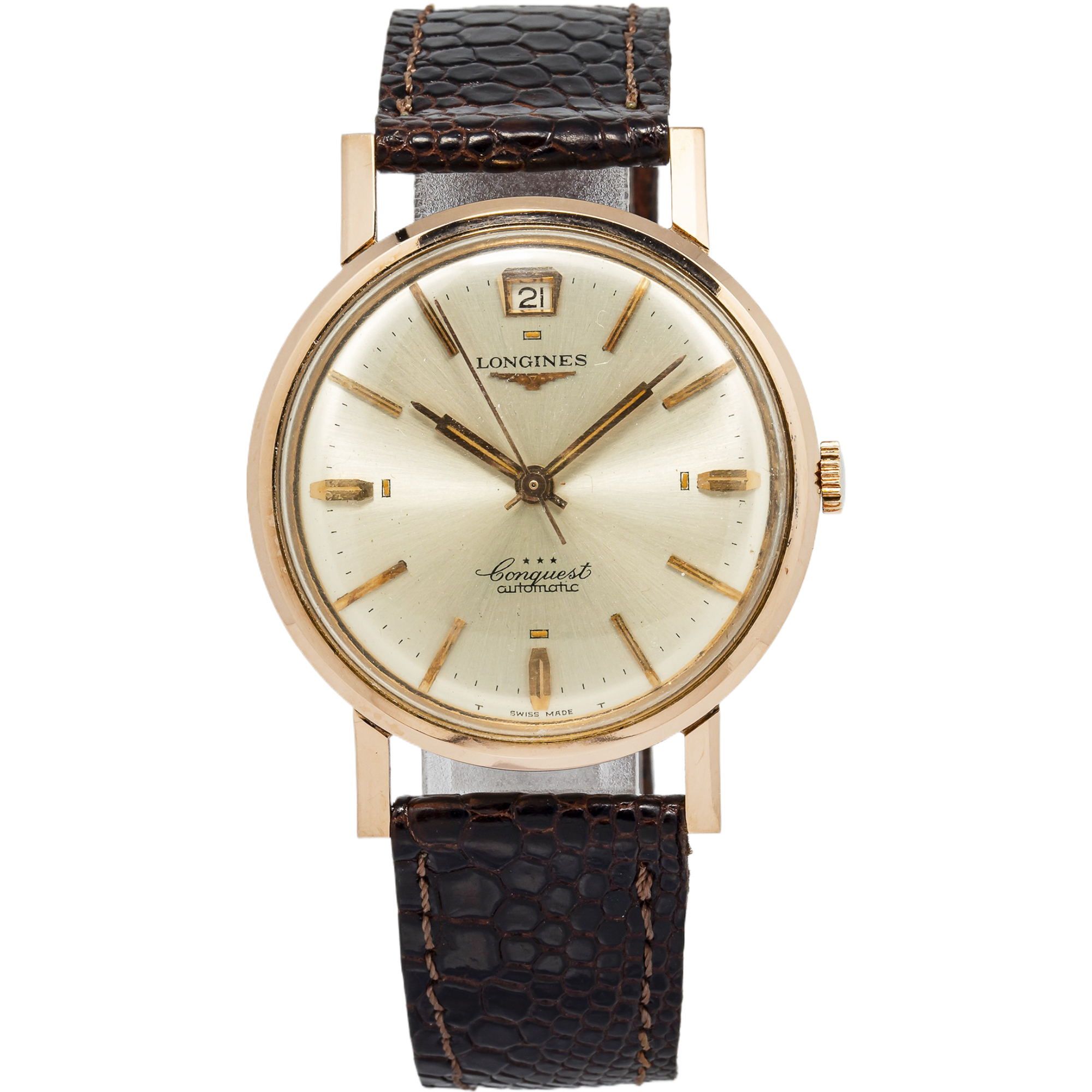 LONGINES CONQUEST Automatic 本体 Longines Conquest 18K Rose Gold Ivory Dial Automatic Unisex Watch