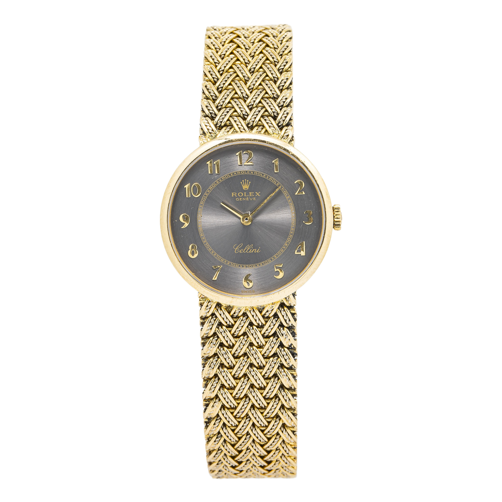 Rolex Cellini Geneve 4378 18K Yellow Gold Slate Dial Manual