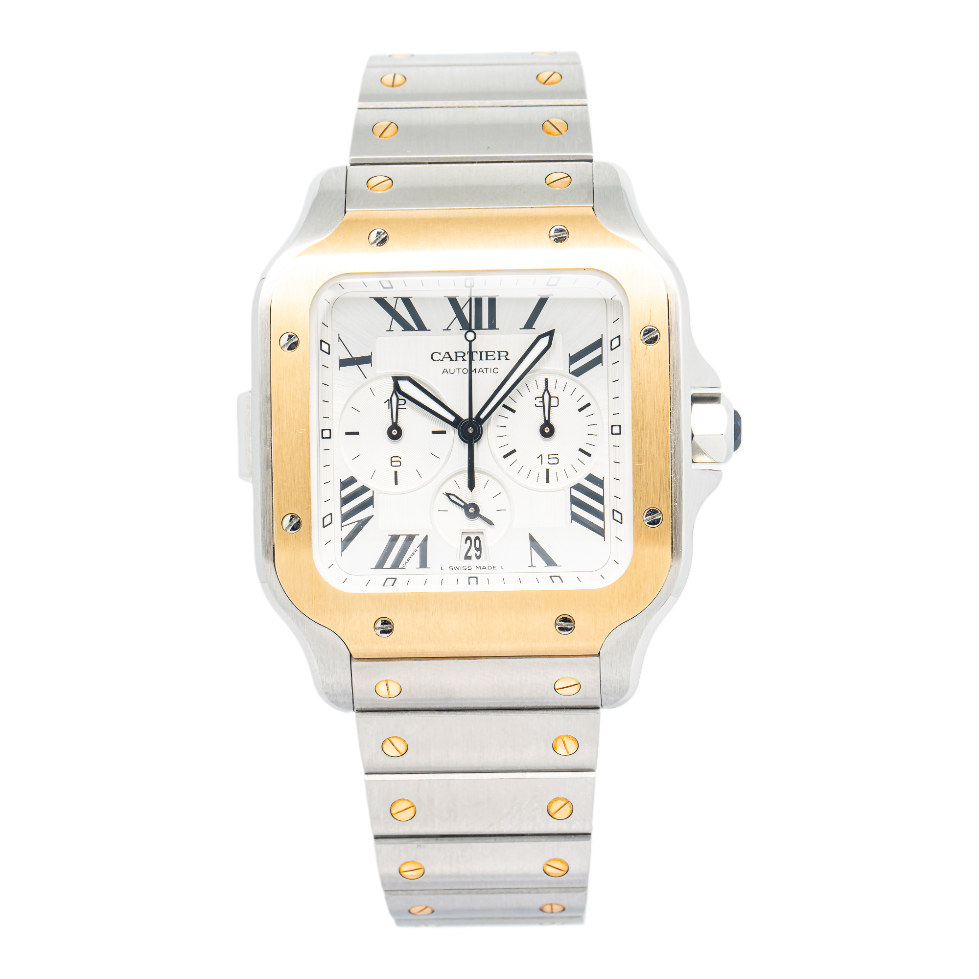 Cartier Santos Chronograph 4183 W2SA0008 NEW 2022 Box/Card 18K YG
