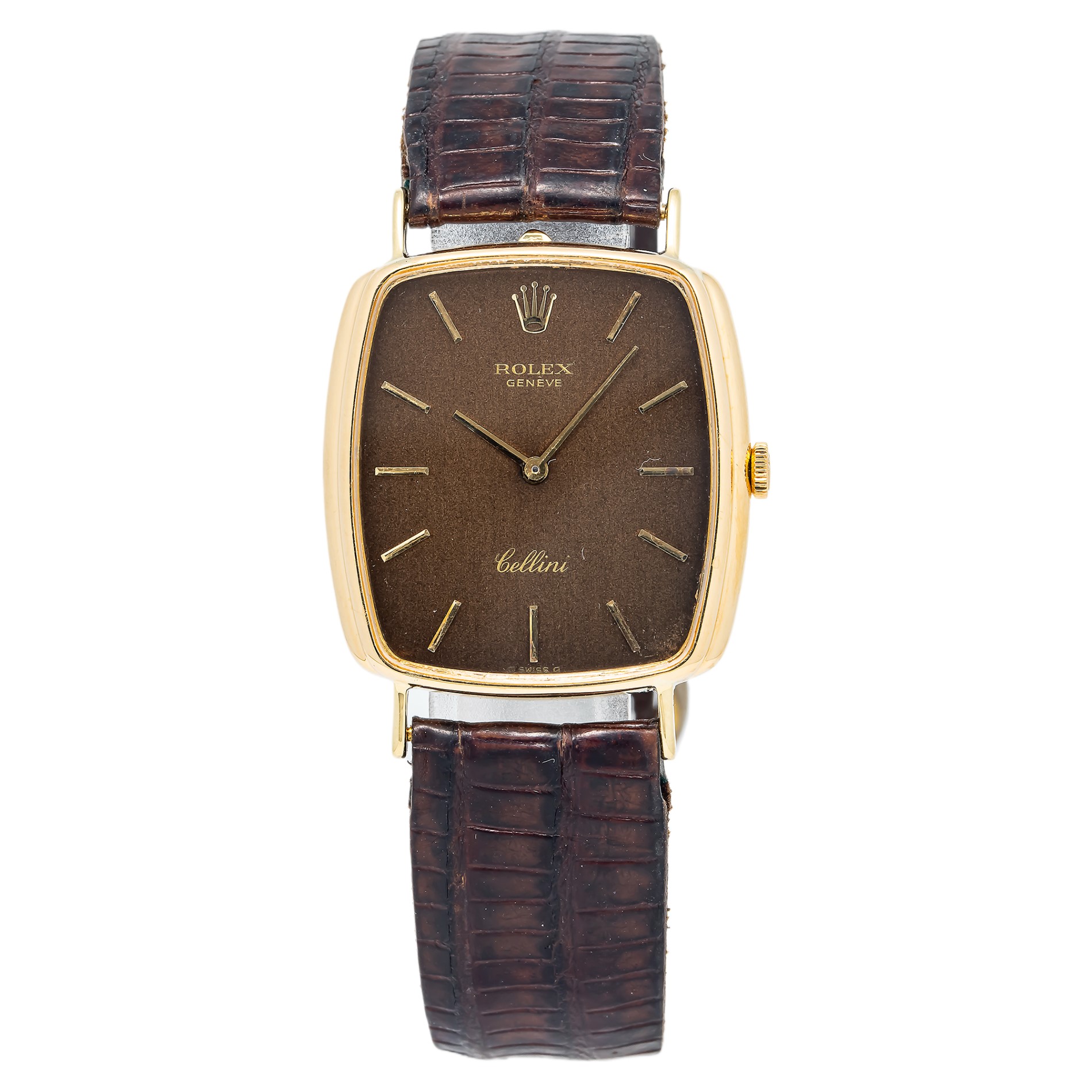 Rolex Cellini Vintage 18K Yellow Gold Tropical Dial Manual Men's
