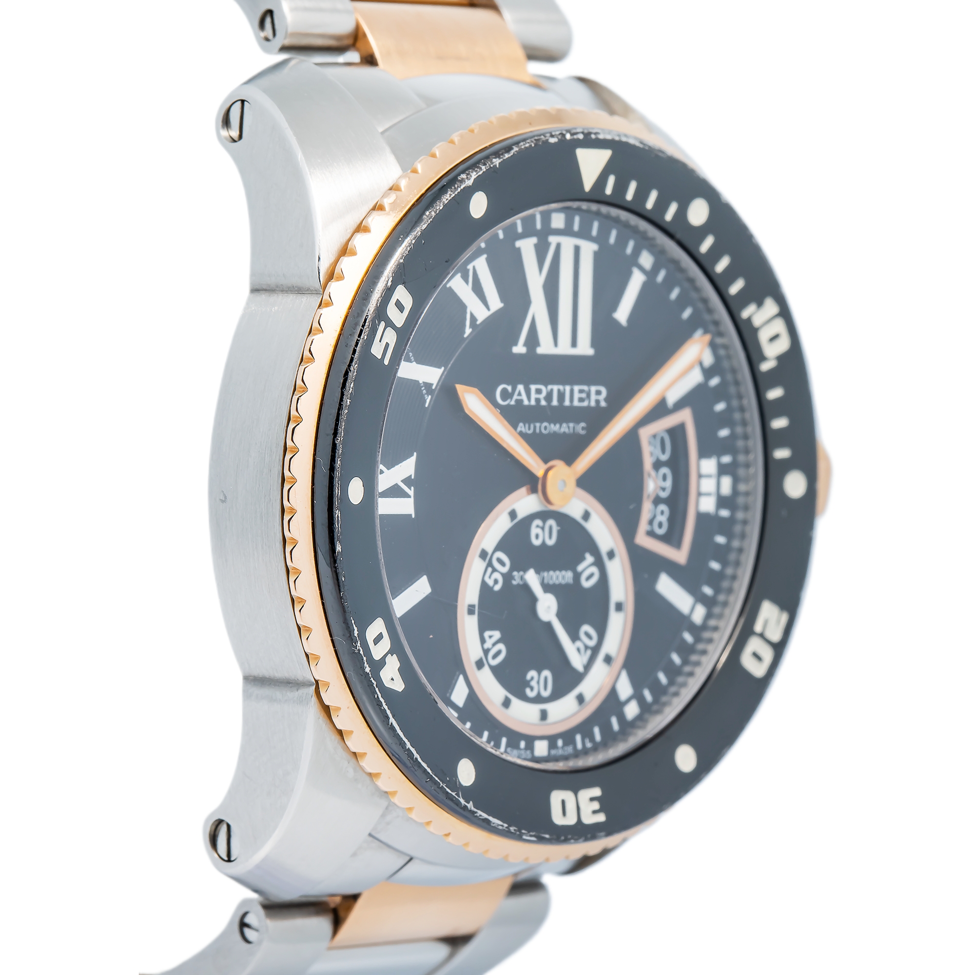 Cartier Calibre Diver 3729 W7100054 Two Tone Rose Auto Men's Watch