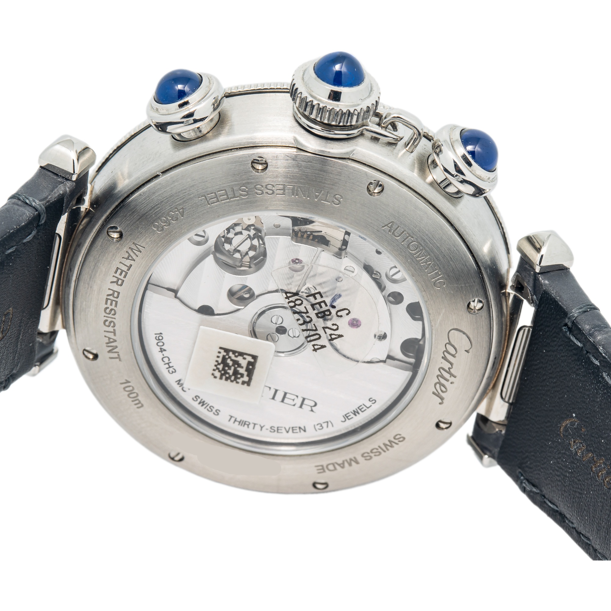 Cartier Pasha Chronograph 4363 WSPA0027 MINT Stainless Grey Dial