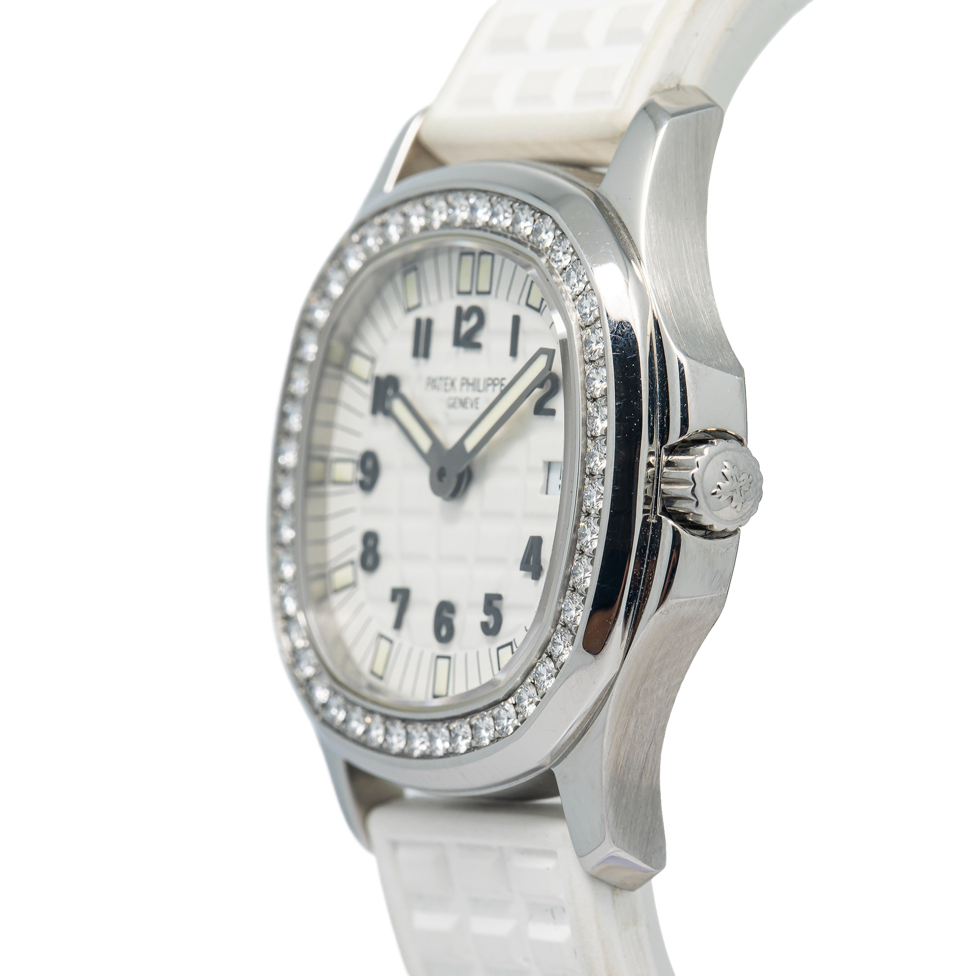 Patek Philippe Aquanaut 4961A Diamond Bezel White Dial Quartz
