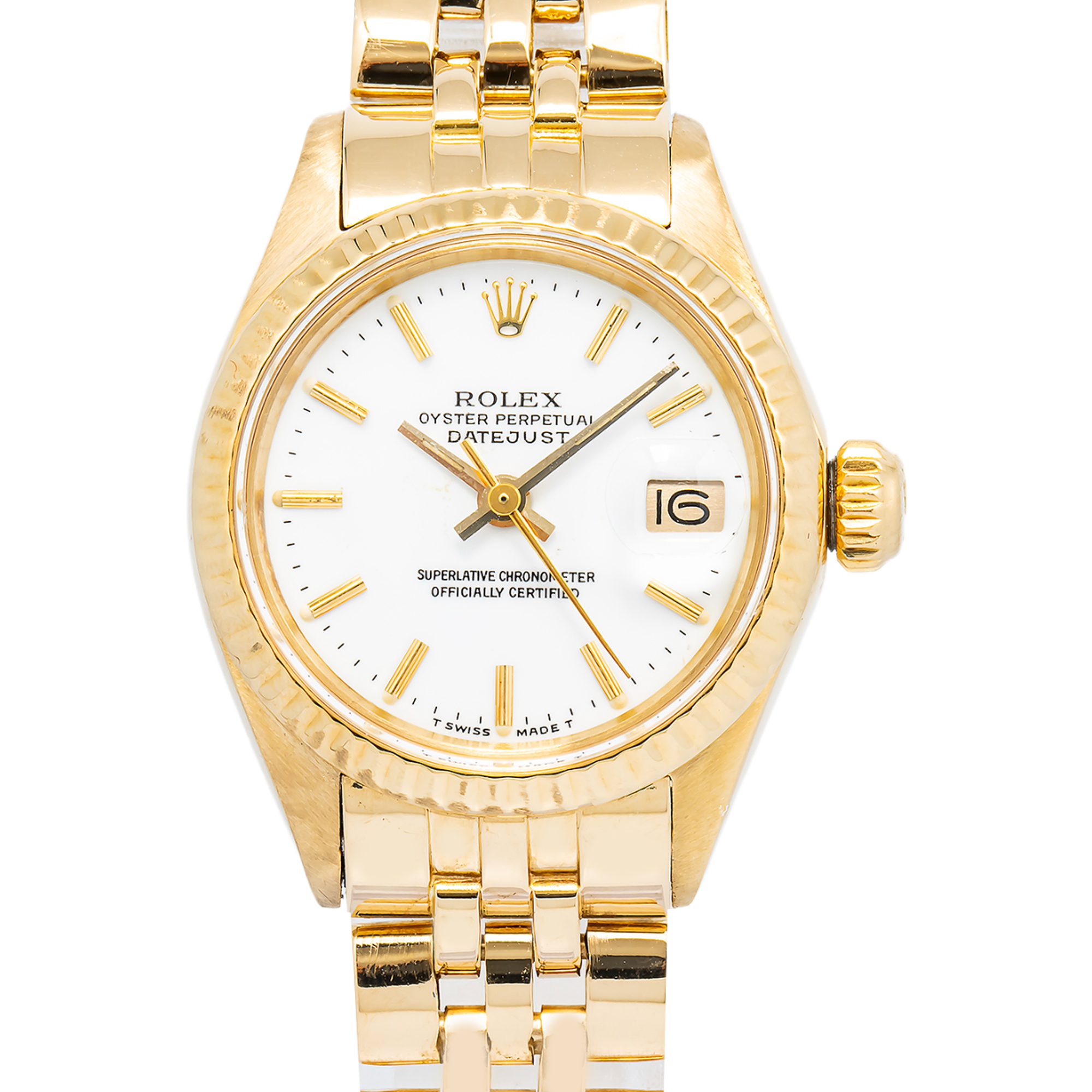 Rolex Datejust 6917 Jubilee 18K Yellow Gold White Dial Ladies