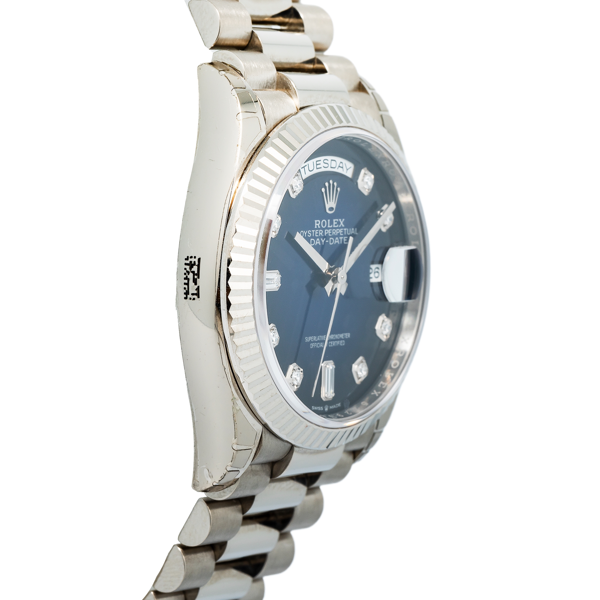 Rolex Day-Date 128239 President 18k Factory Ombre Blue DIamond