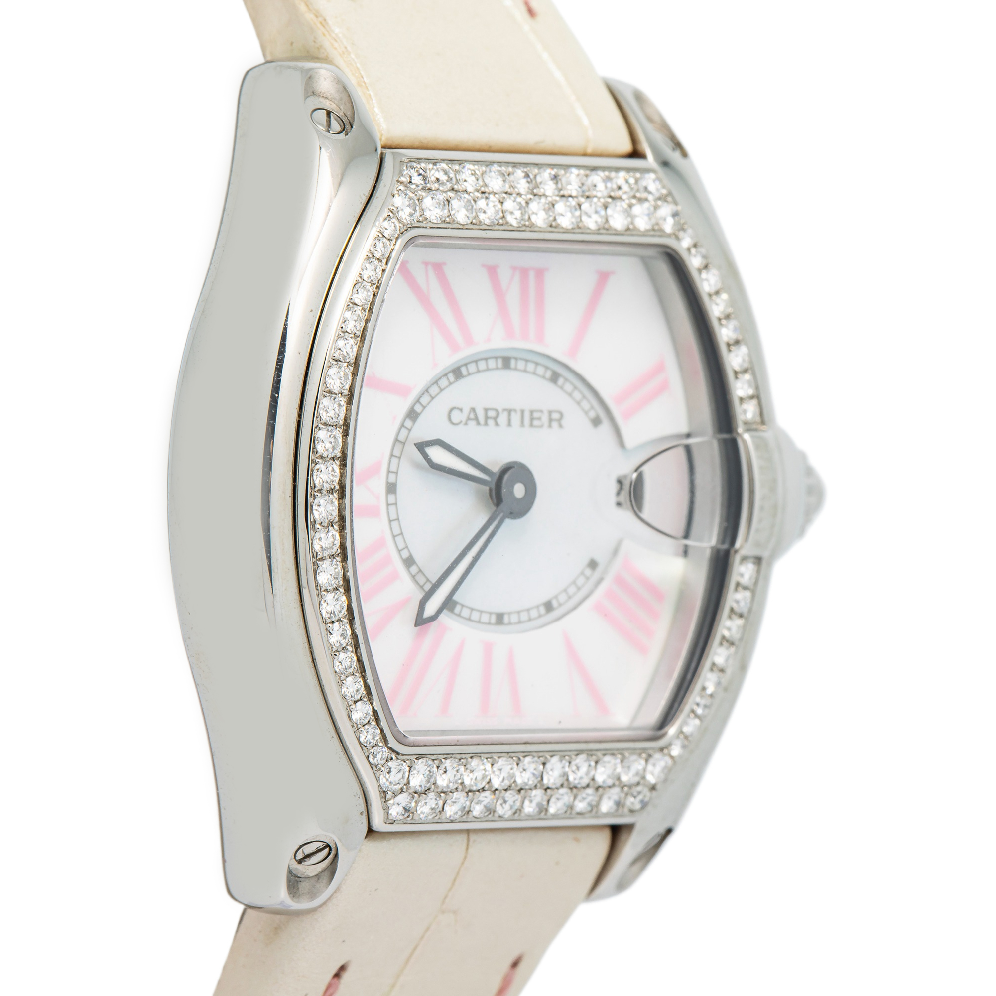 Cartier Roadster 2675/W6206006 Stainless Steel Quartz MOP Dial