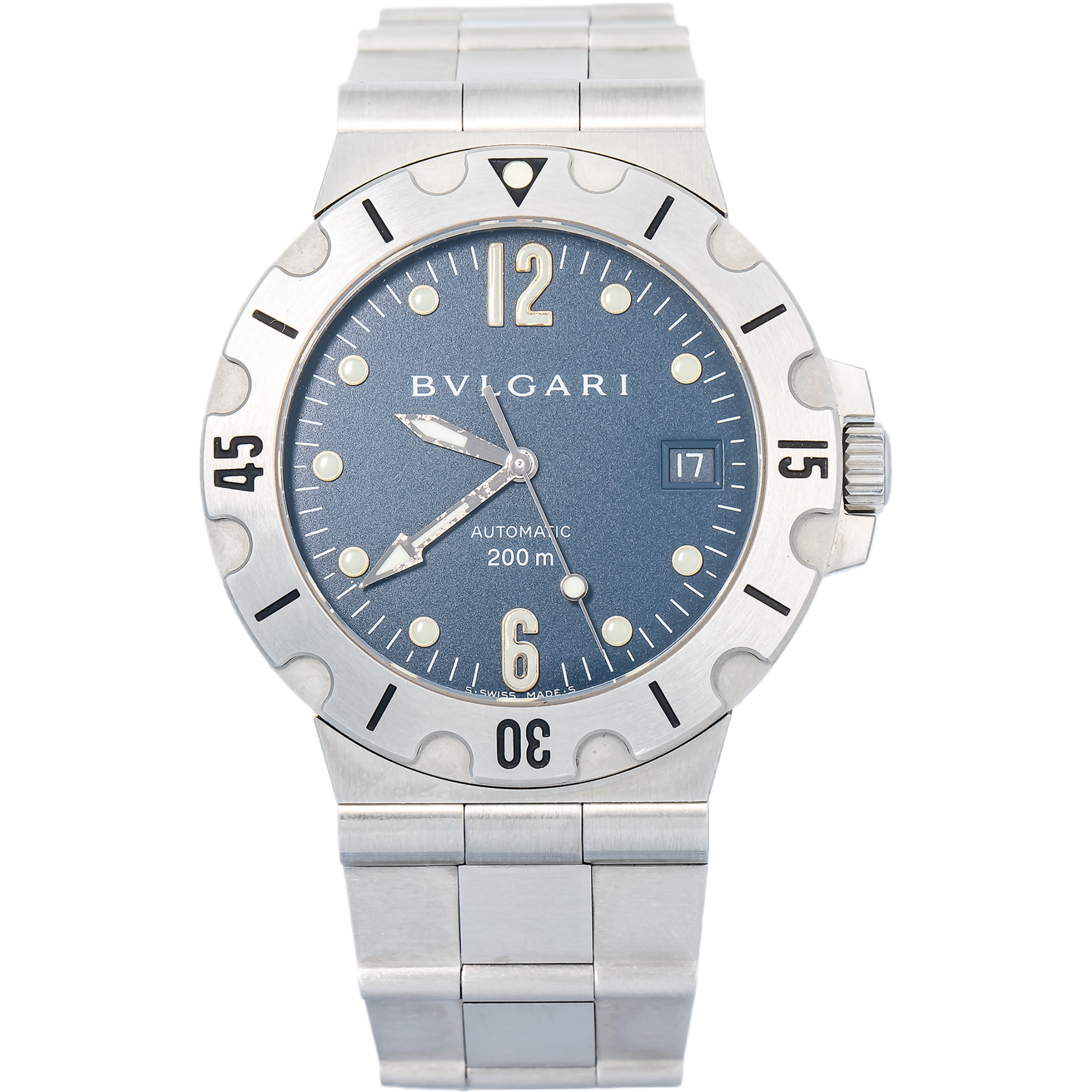 Bvlgari Diagono Scuba SD38S Stainless Steel Blue Dial Automatic