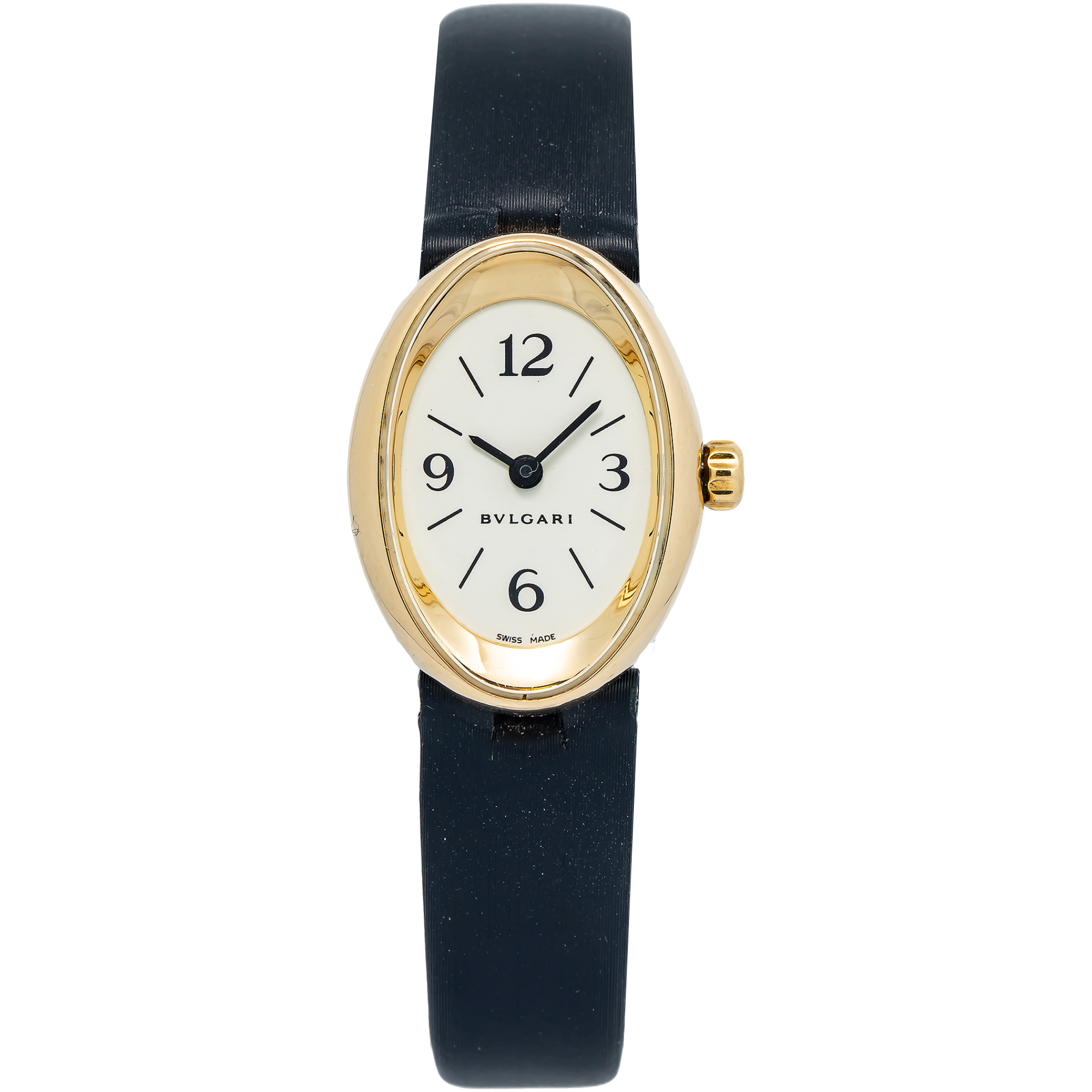 Bvlgari Ovale OV27G Baignoire 18k Yellow White Dial Quartz Women's