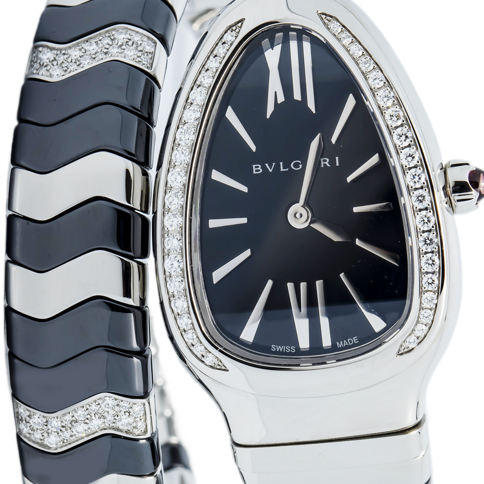 Bvlgari Serpenti 102129 2017 Complete Stainless Steel Black
