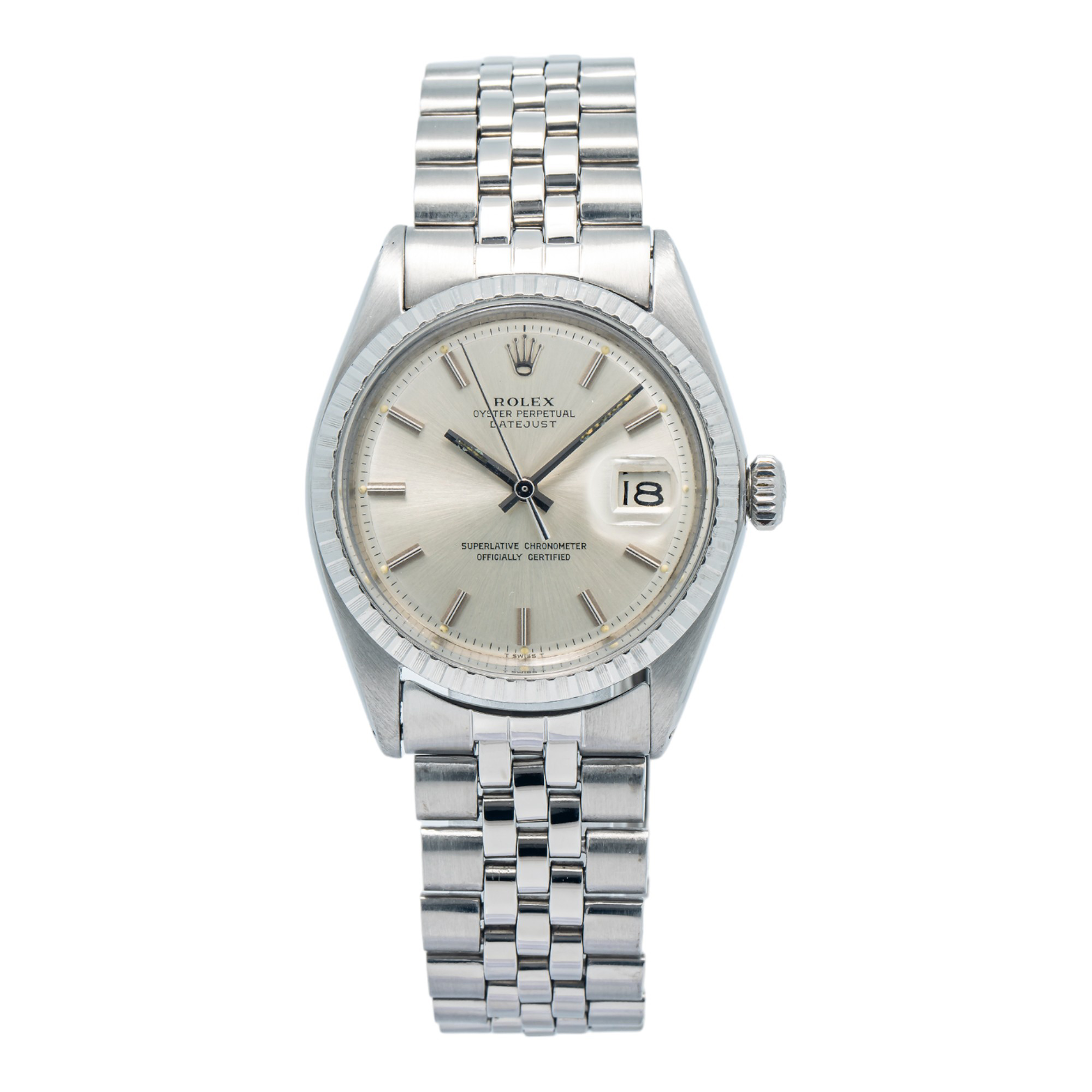 Rolex Datejust 1603 Stainless Steel Oyster 7836 Band Silver Dial