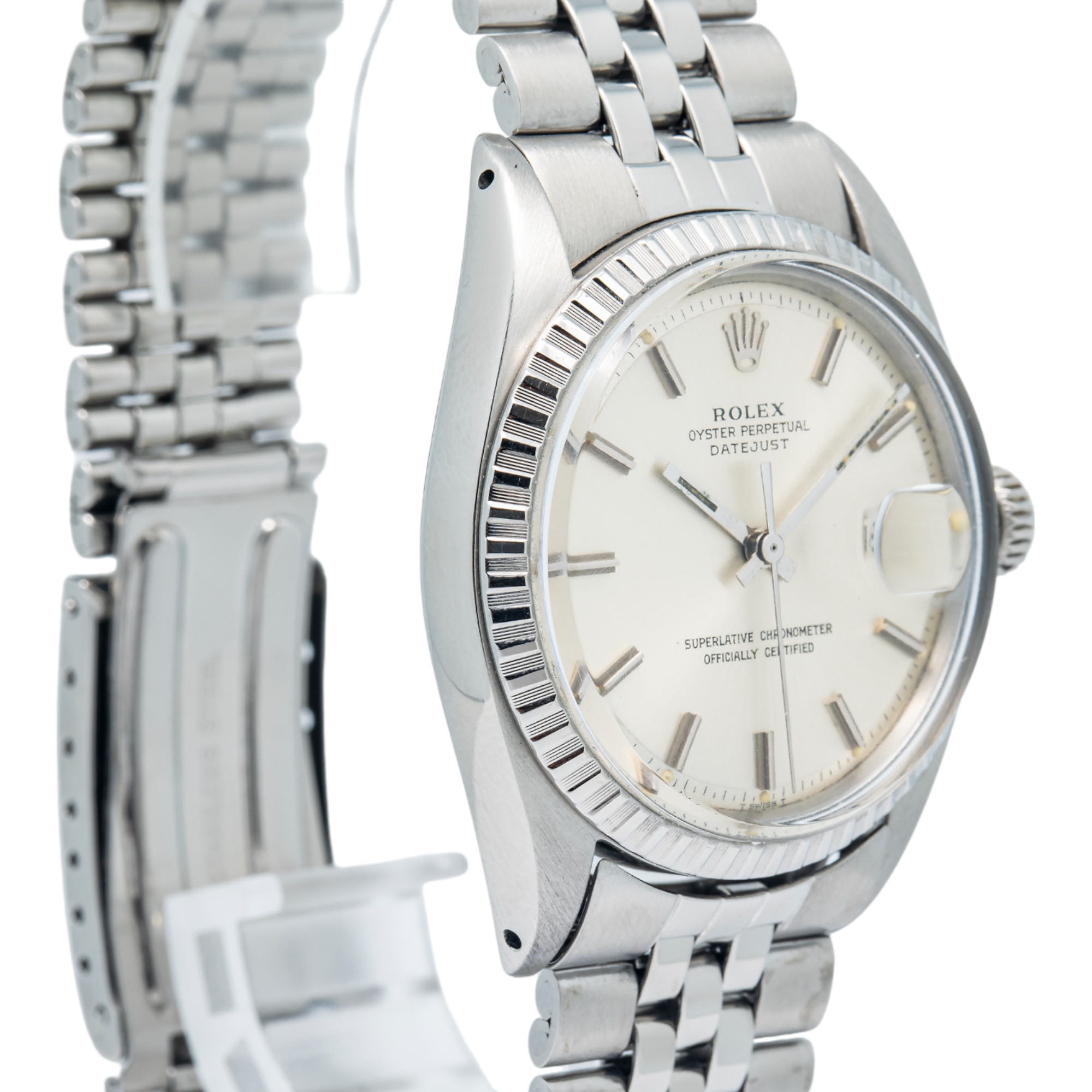 Rolex Datejust 1603 Stainless Steel Oyster 7836 Band Silver Dial