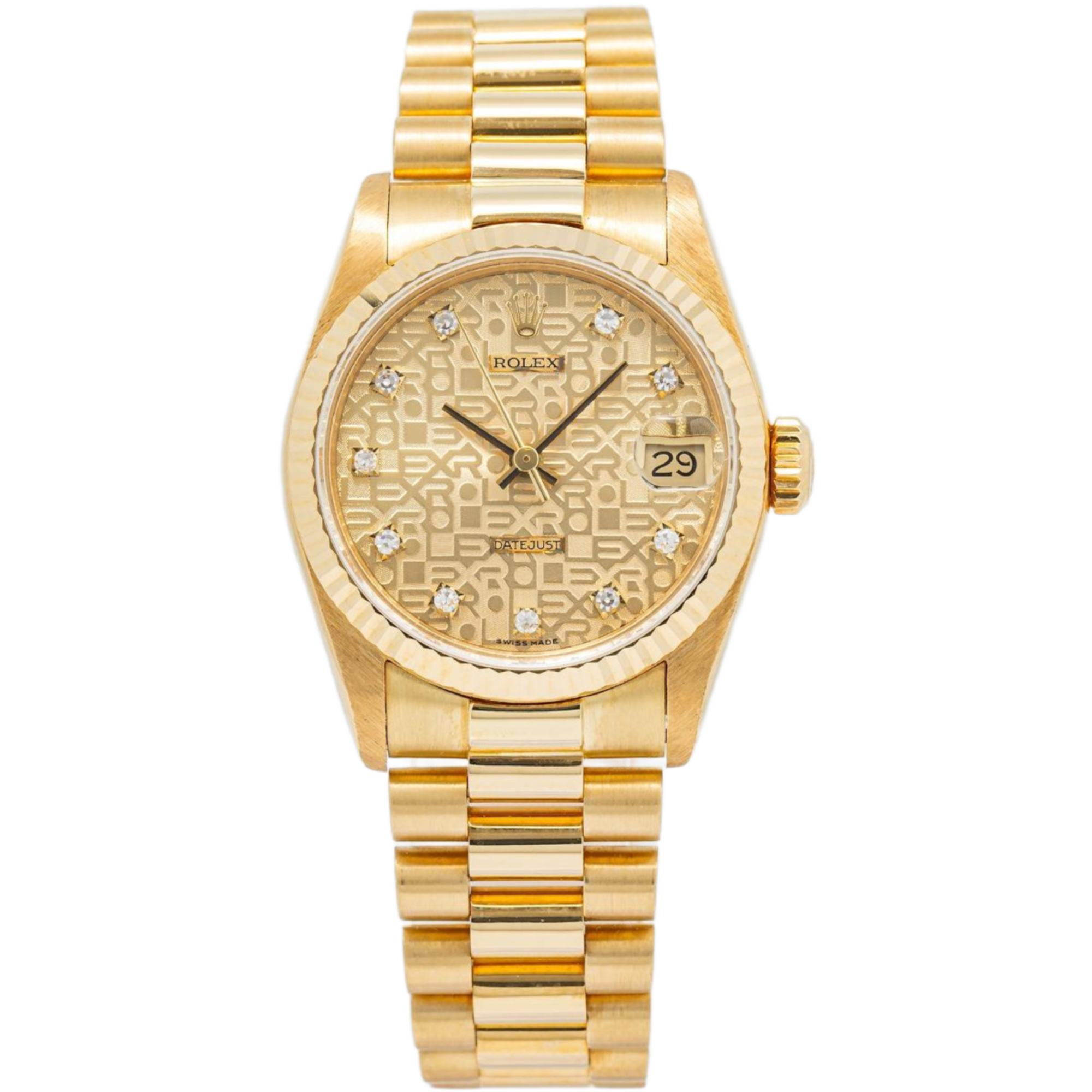 Rolex Datejust 68278 1994 Papers President 18K Factory Diamond