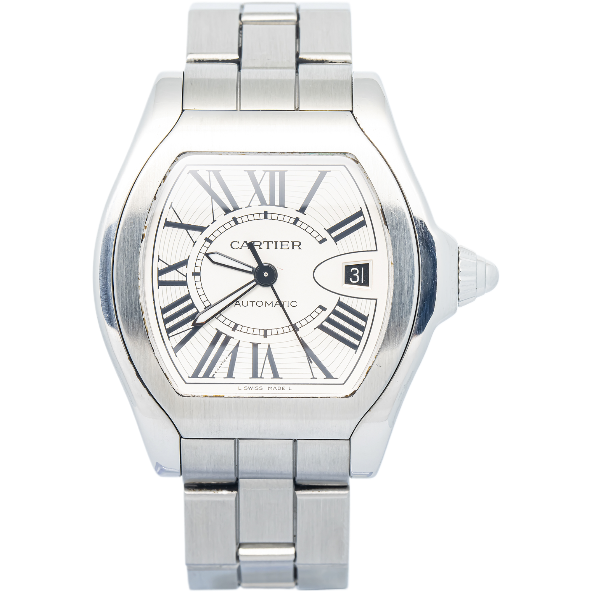 Cartier クォーツ 時計 Cartier Roadster 3312 W6206017 Stainless Steel Silver Dial Quartz