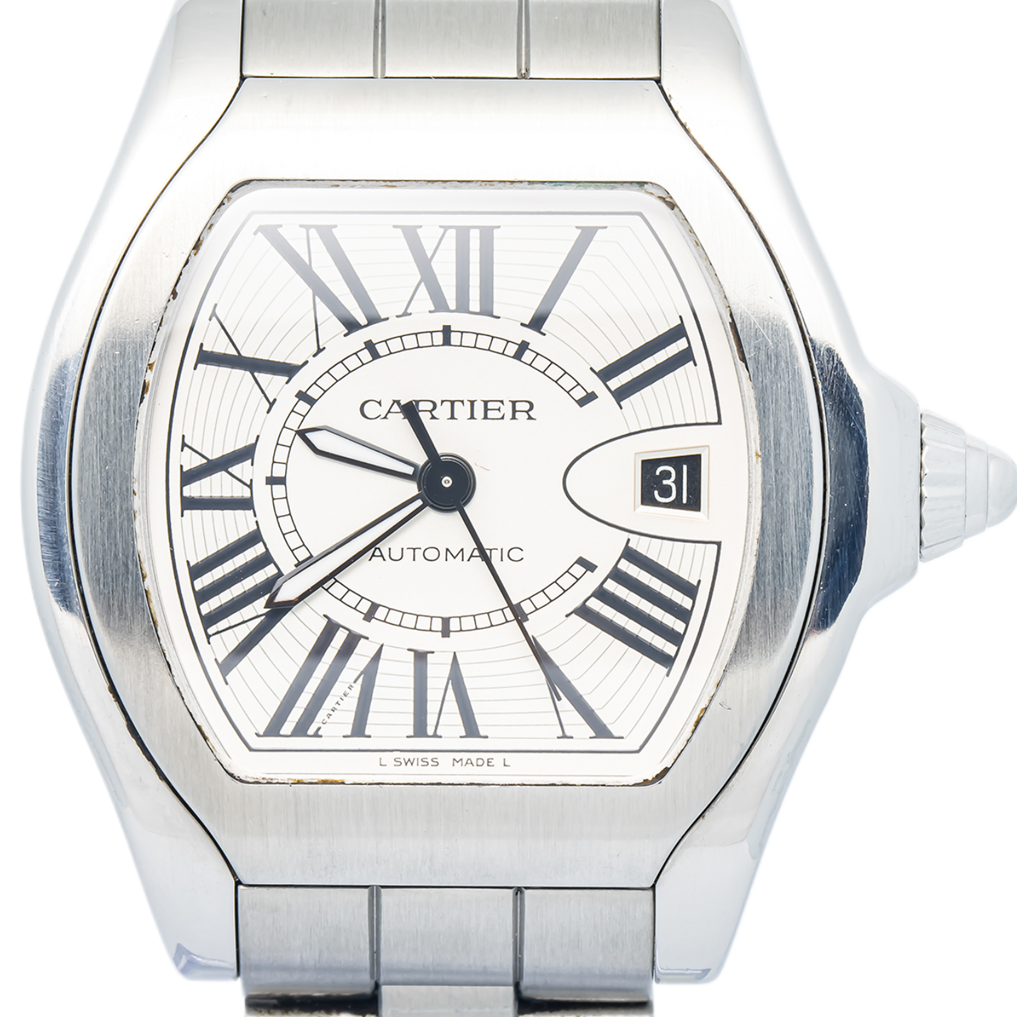 Cartier Roadster 3312 W6206017 Stainless Steel Silver Dial Quartz